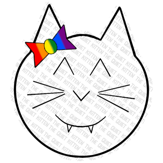 Cat with Pride Hair Bow Sticker
